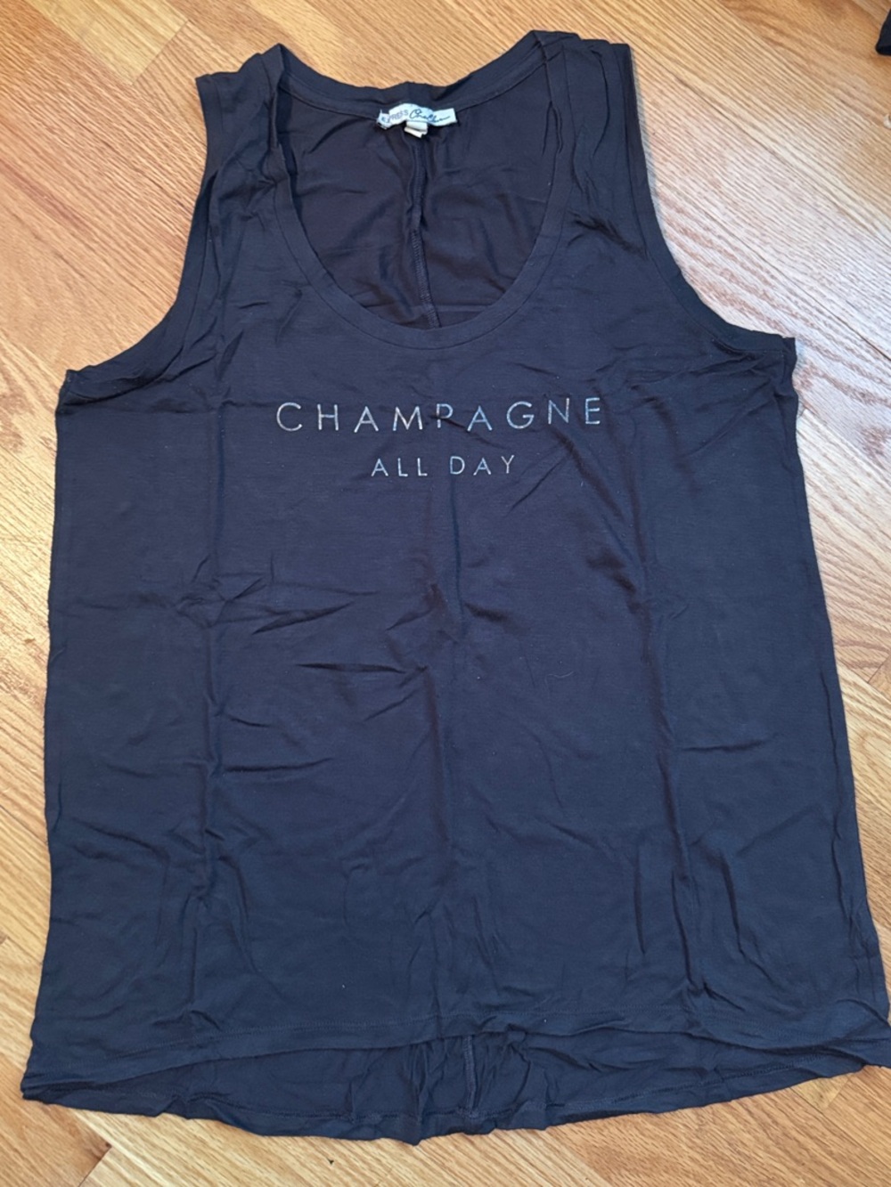 Express Black "Champagne All Day" Graphic Tank